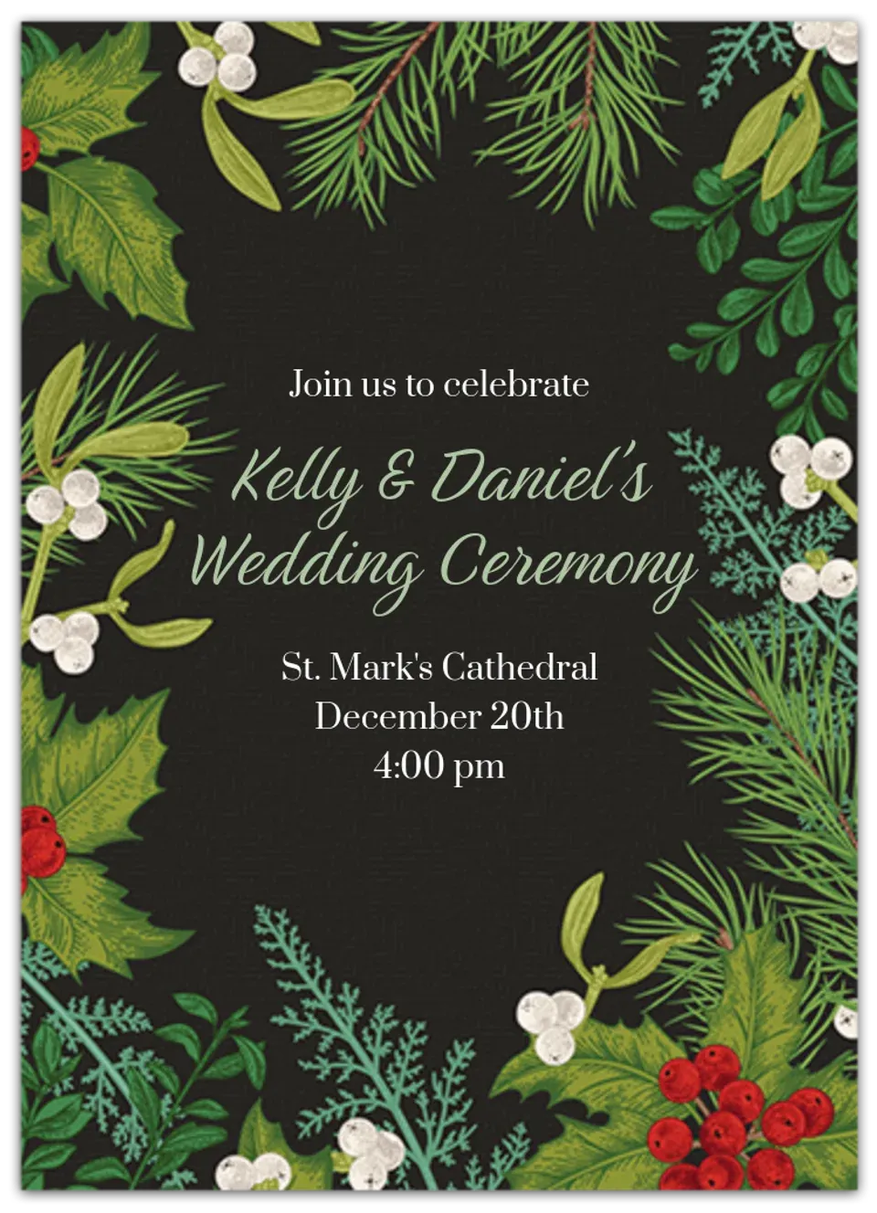 Vintage Holiday Greenery card