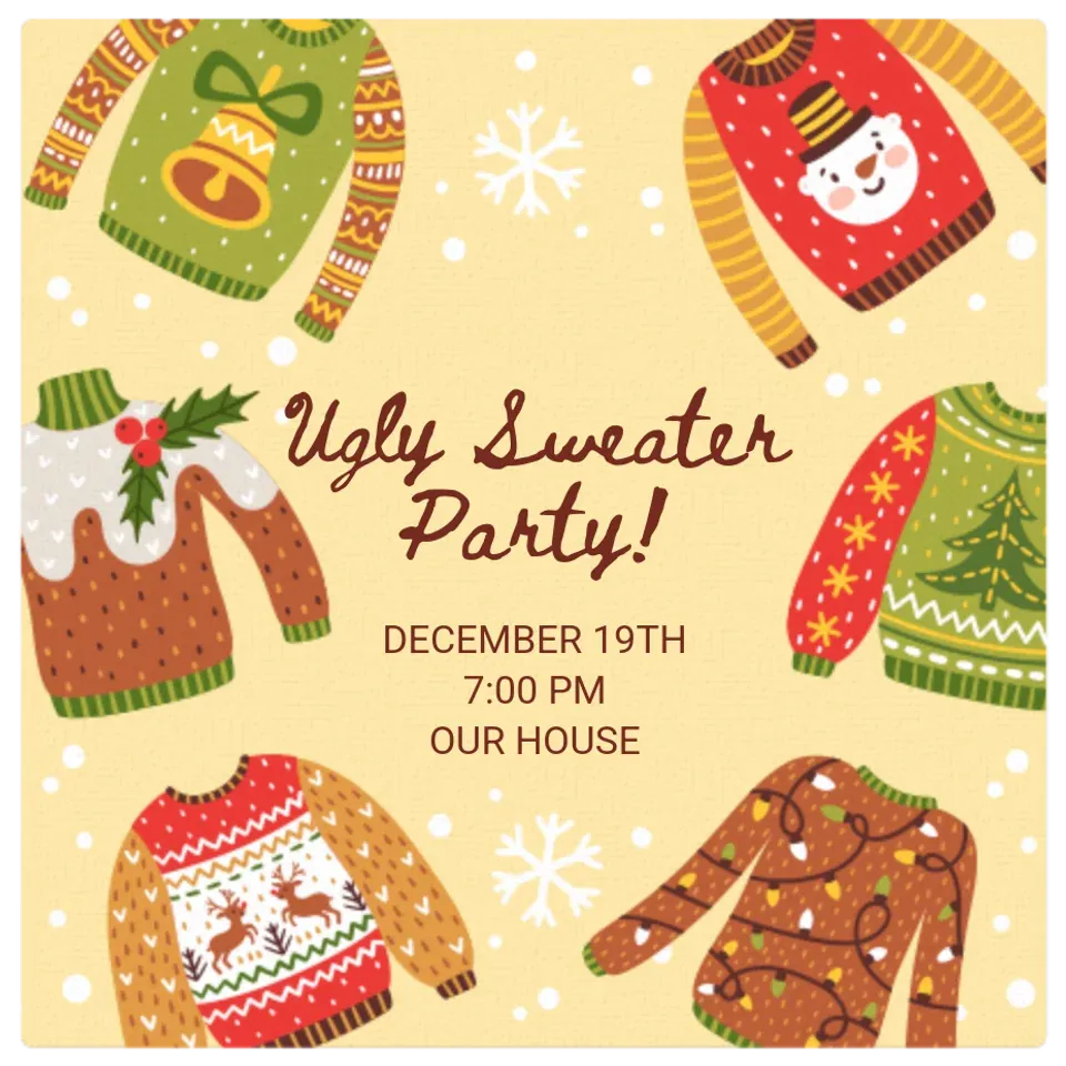 Ugly Sweater Snowfall card