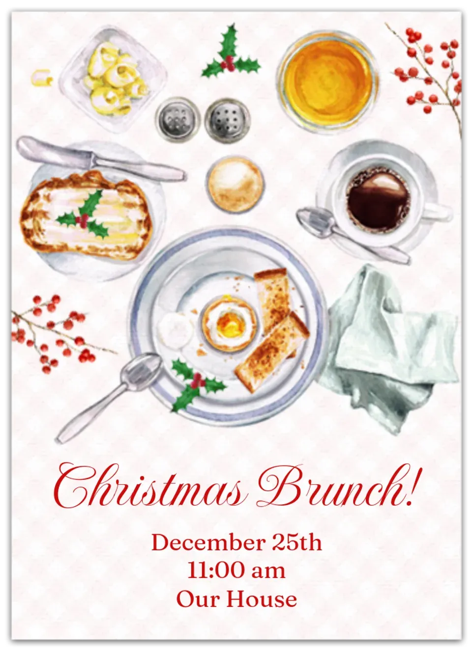 Christmas Brunch Table card