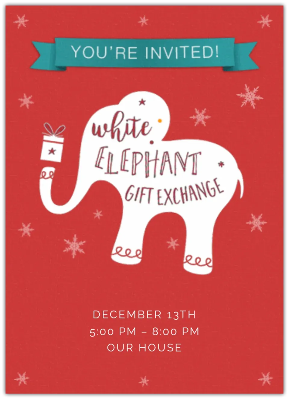 White Elephant card