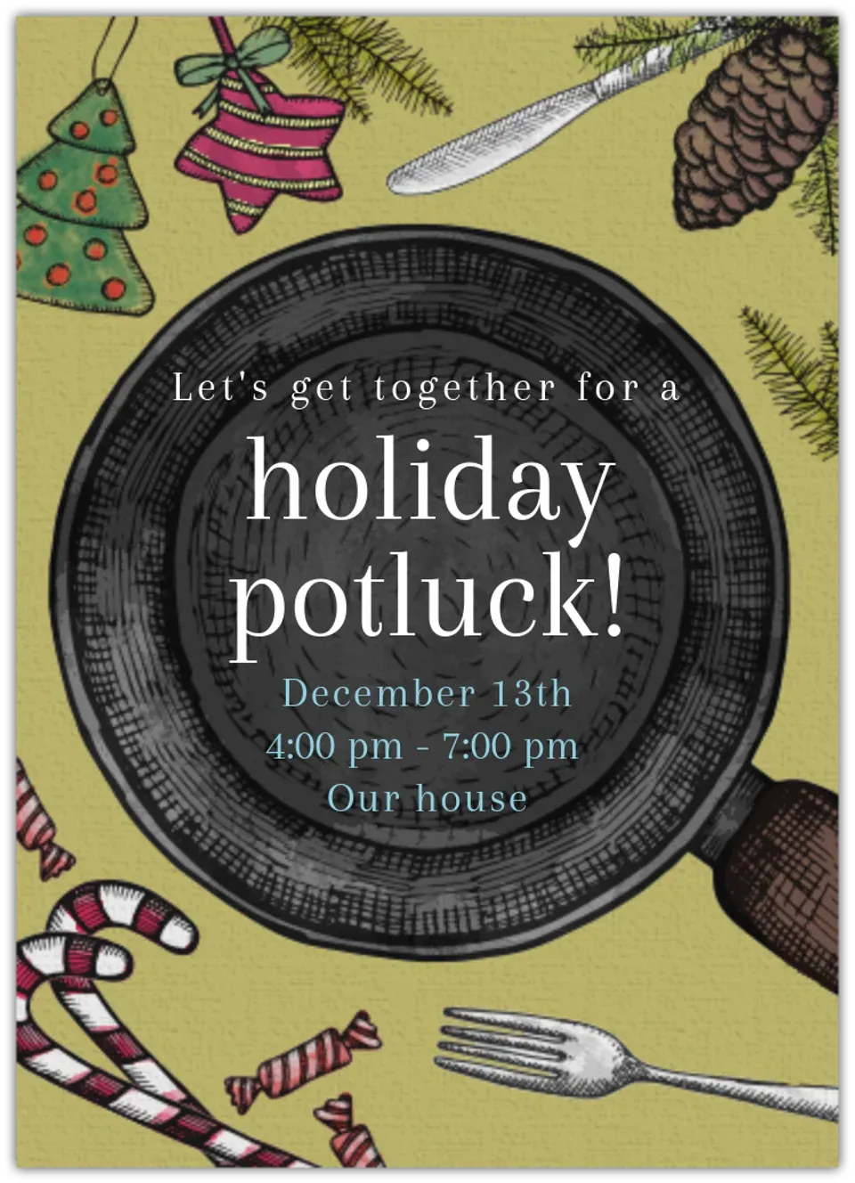 Holiday Potluck Pan card