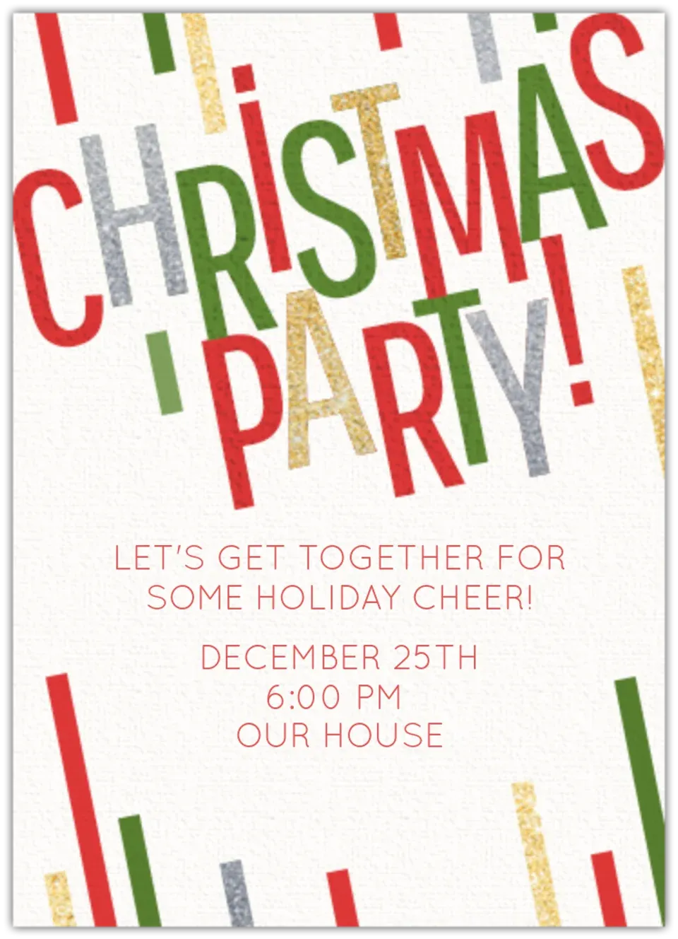 Holiday Party Lettering card