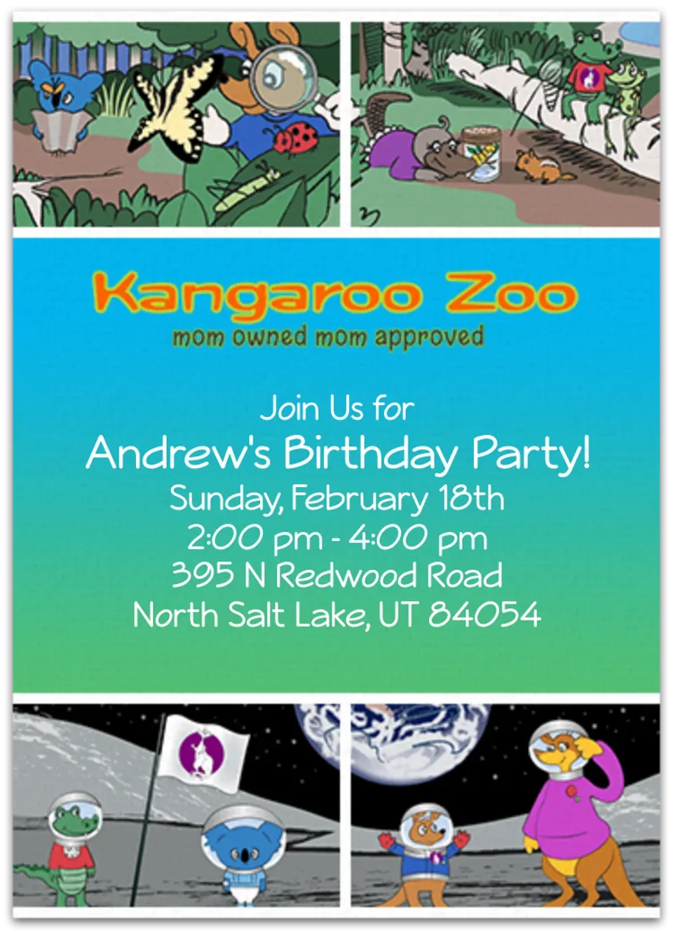 Kangaroo Zoo Birthday card
