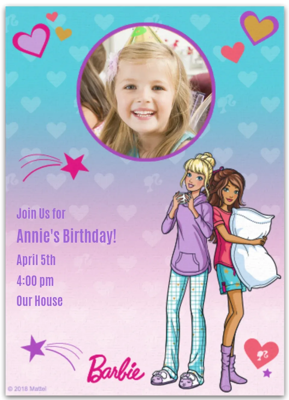 Barbie | Sleepover Photo card