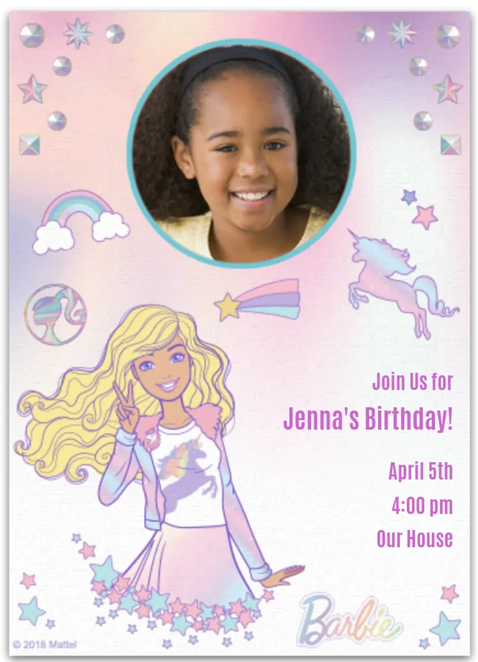 Barbie | Unicorn Magic Photo card