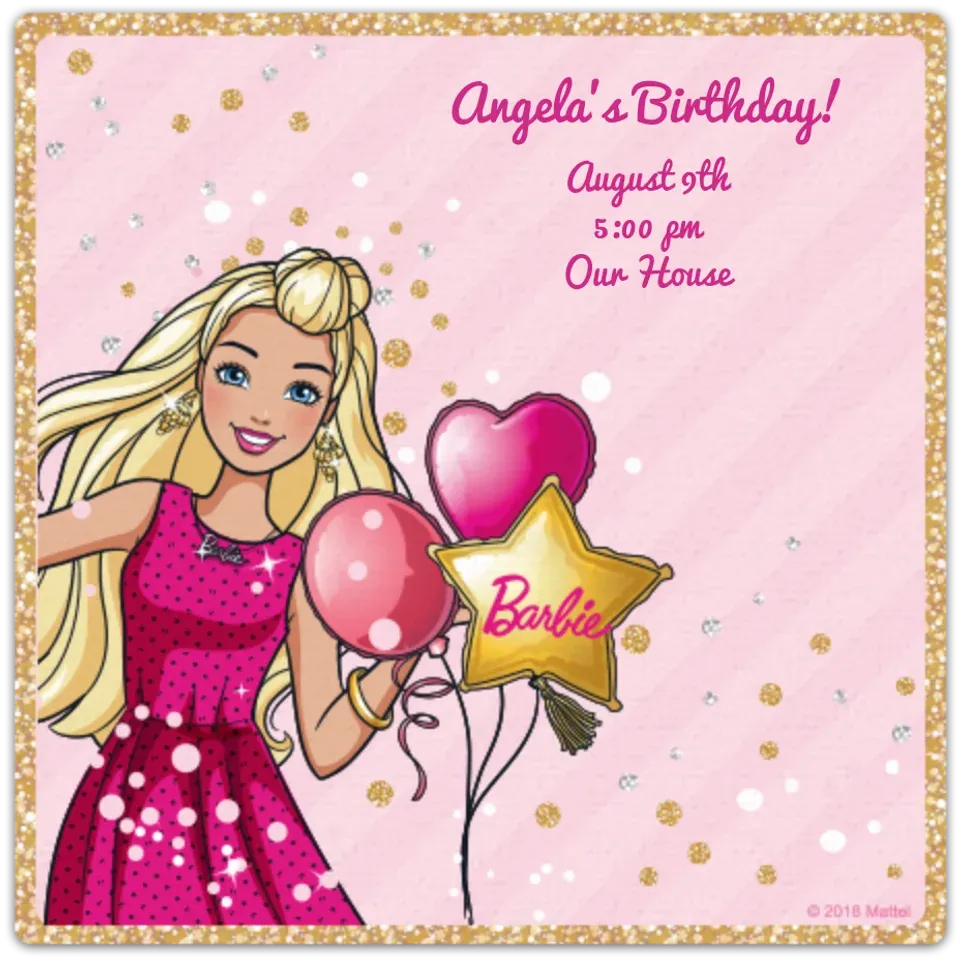 Barbie | Let's Party card