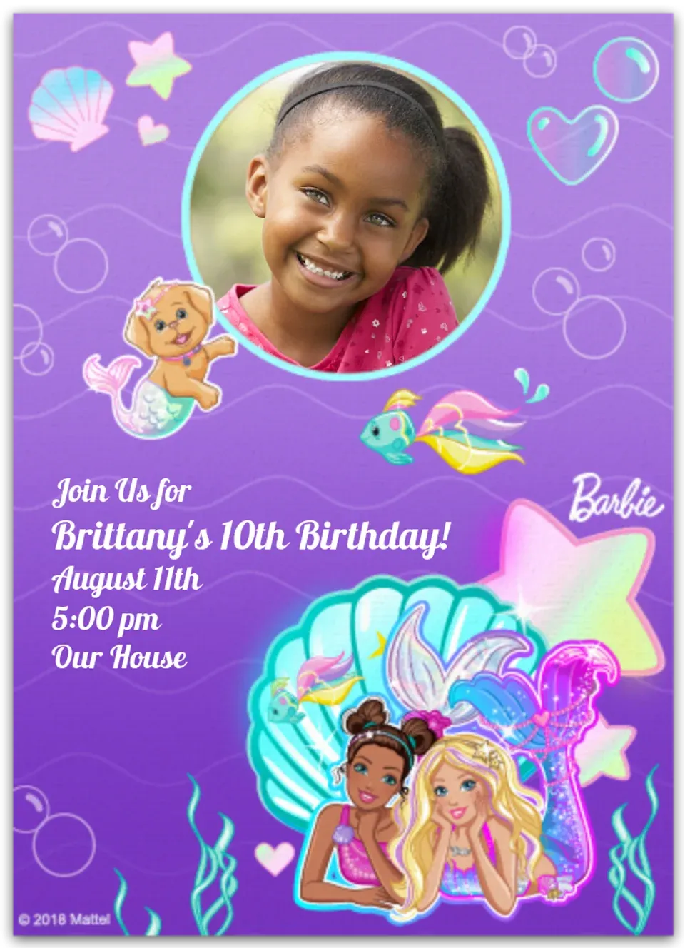 Barbie | Mermaid Photo card