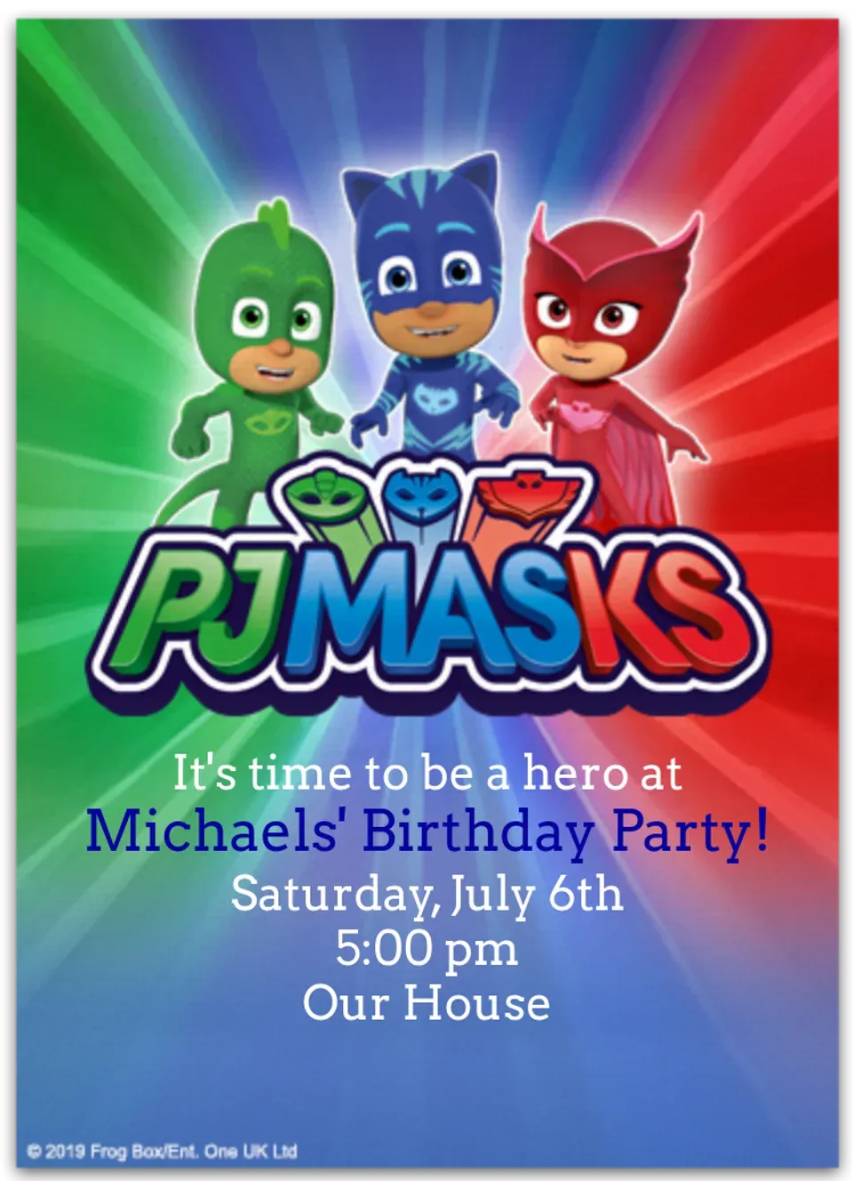 PJ Masks | Action card