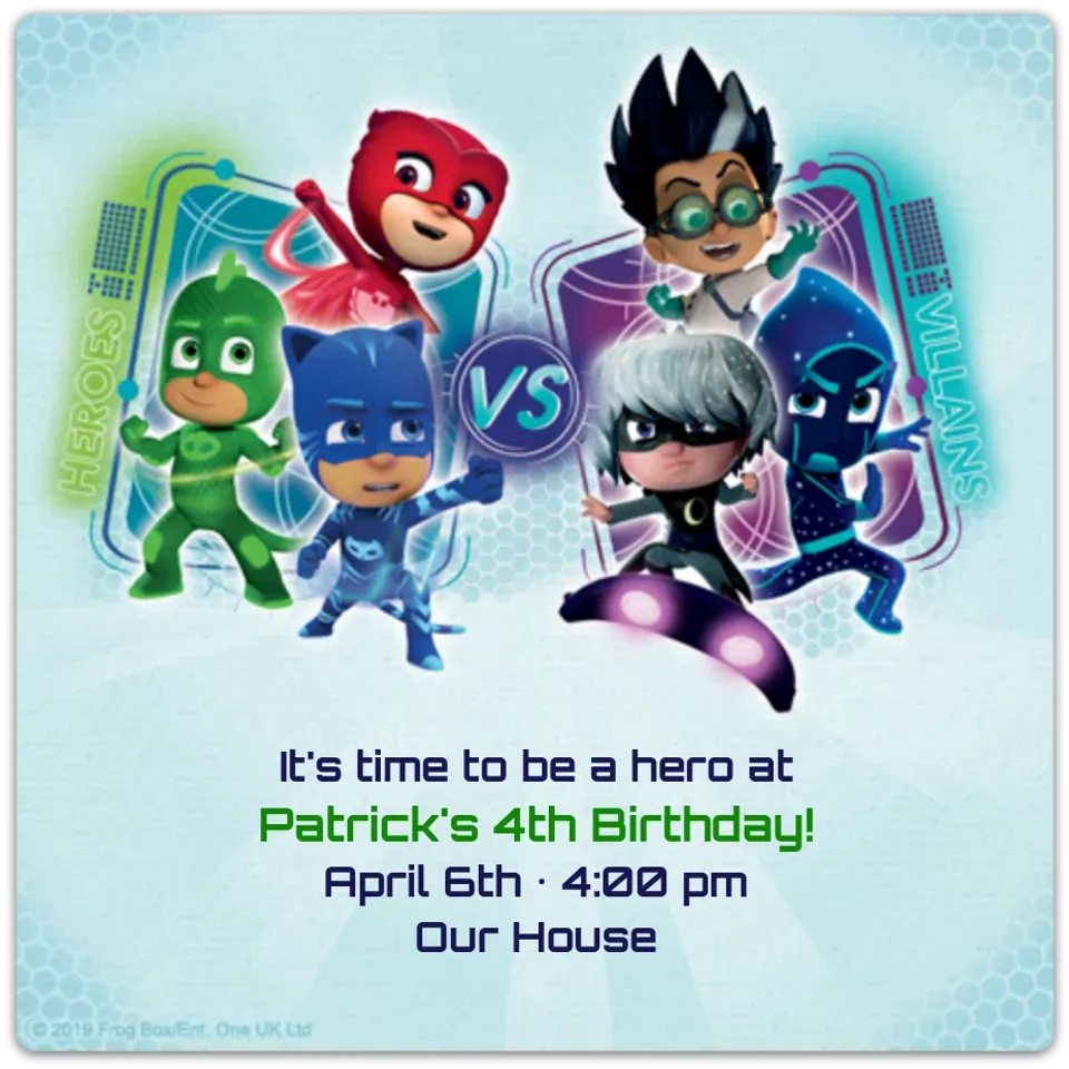 PJ Masks | Vs. Villains card
