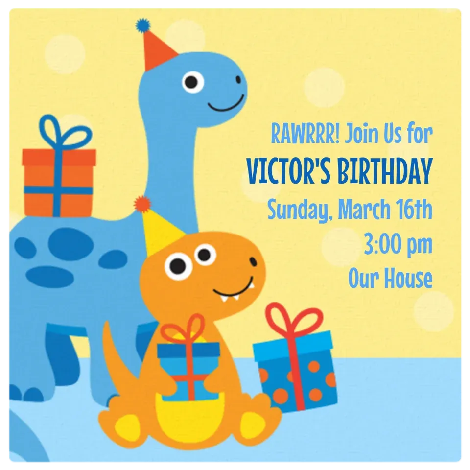 Dinosaur Birthday Presents card