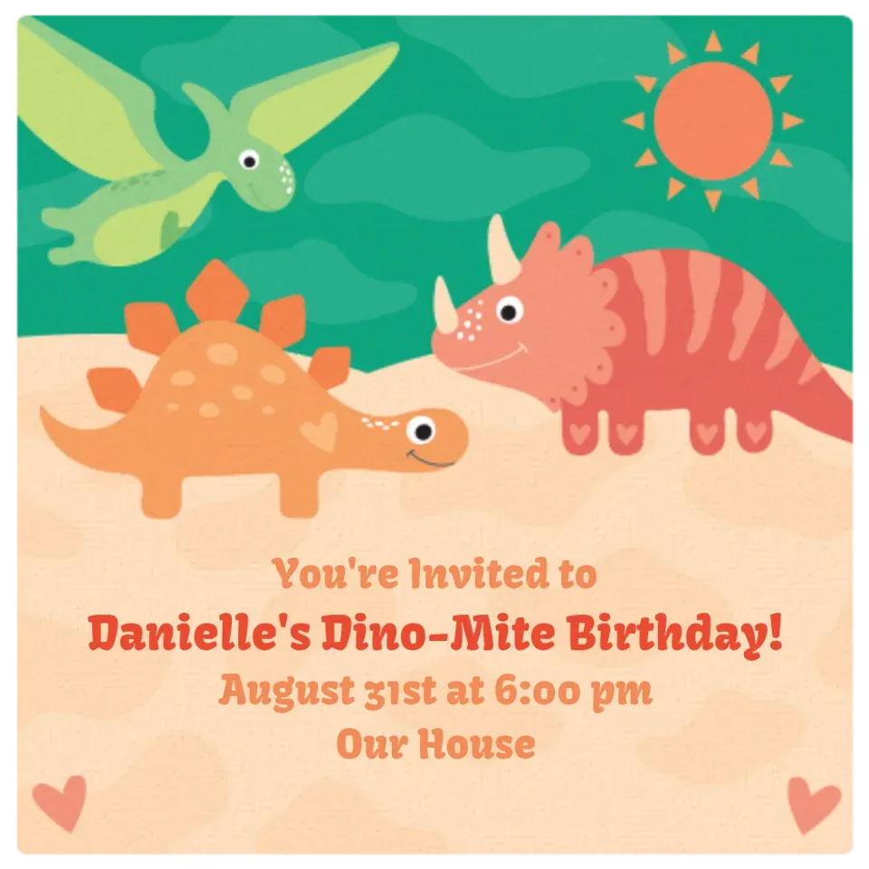 Dinosaur Friends card