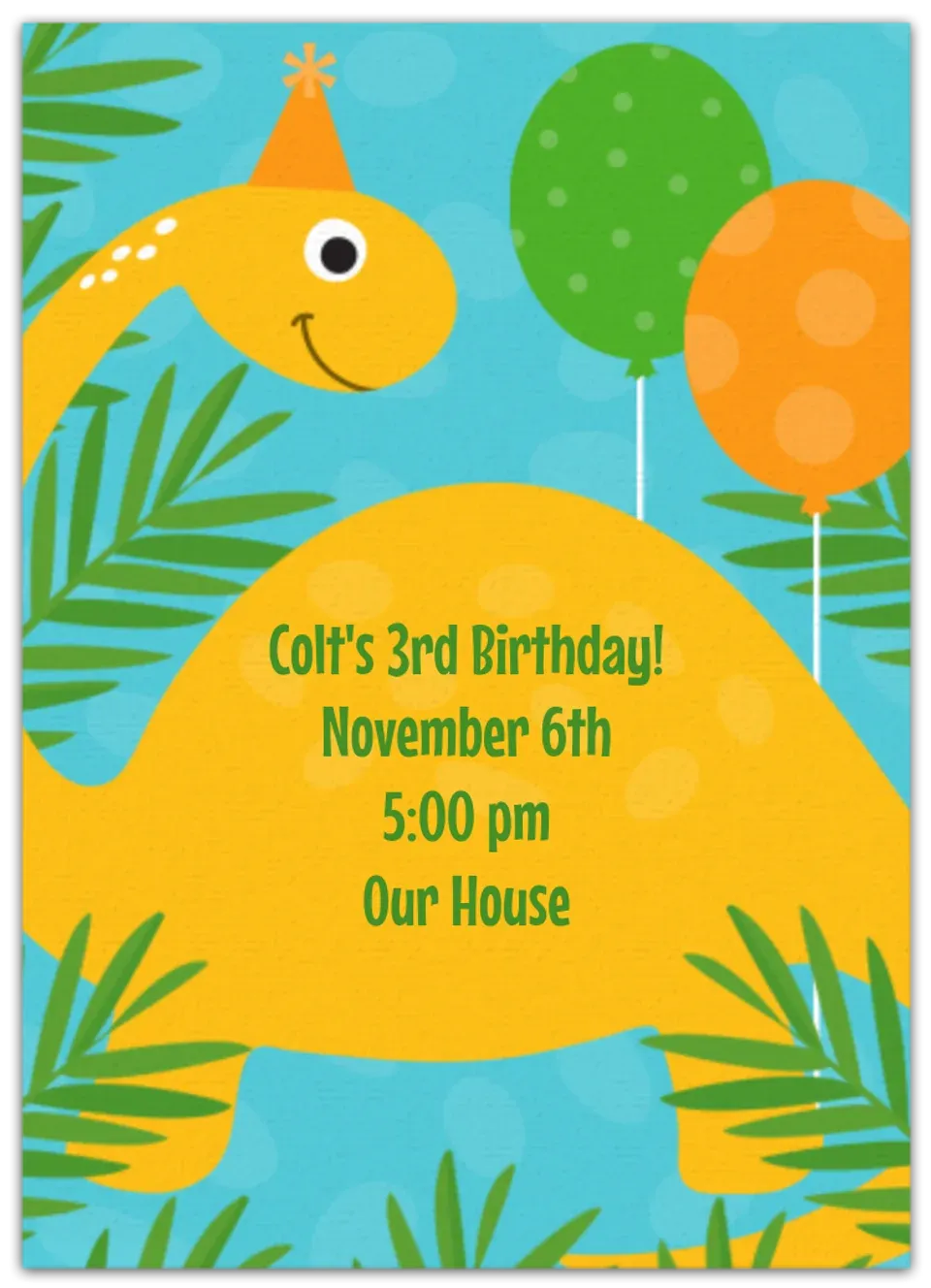 Dinosaur Birthday card