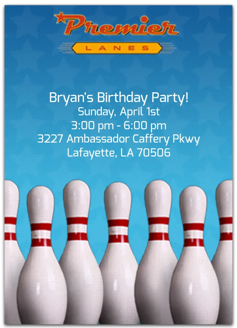 Premier Lanes | Bowling card