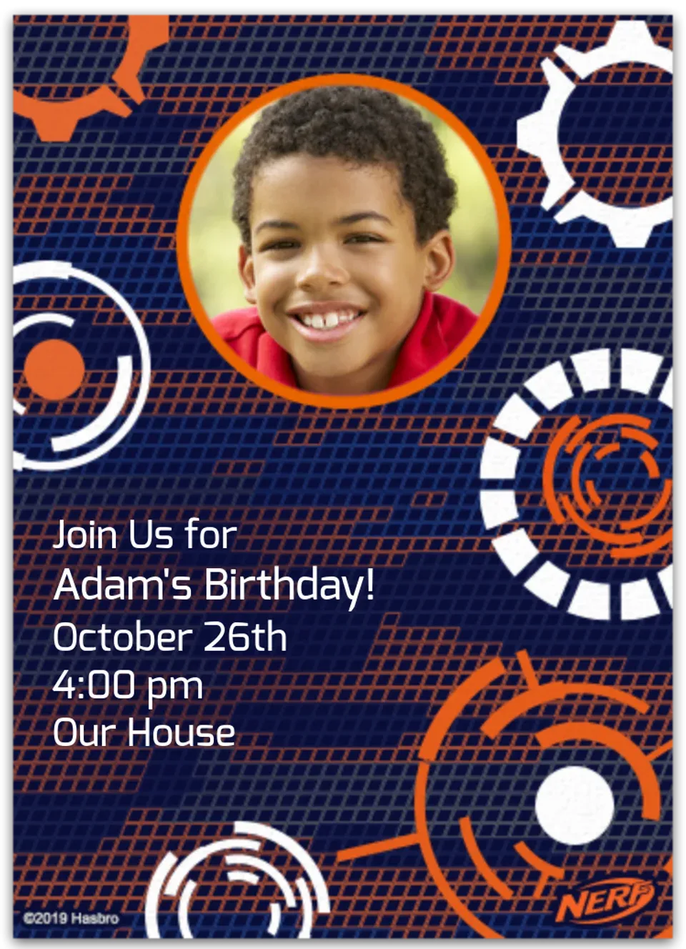 NERF Action Photo card