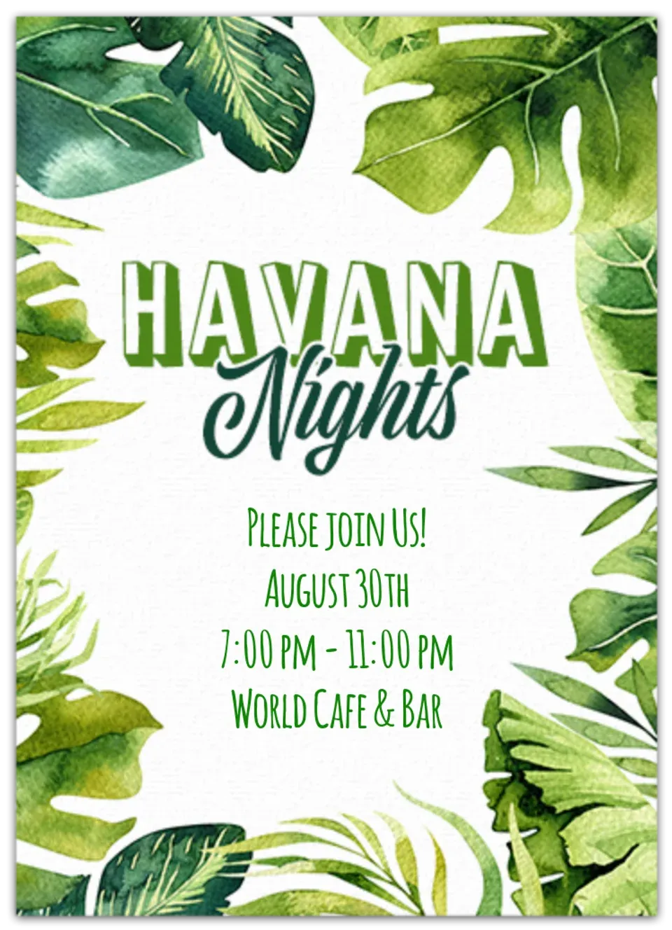 Havana Nights card