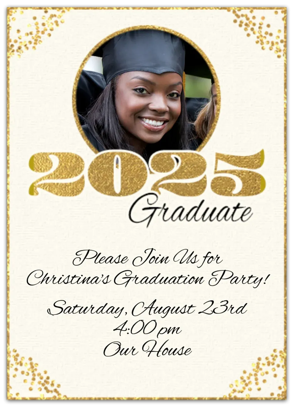 Gold Graduation Photo card