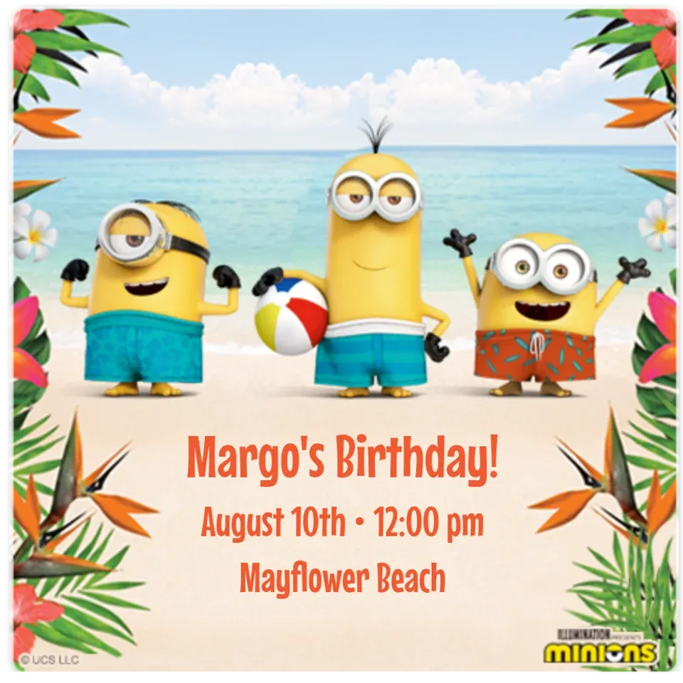 Minions | Beach Party card