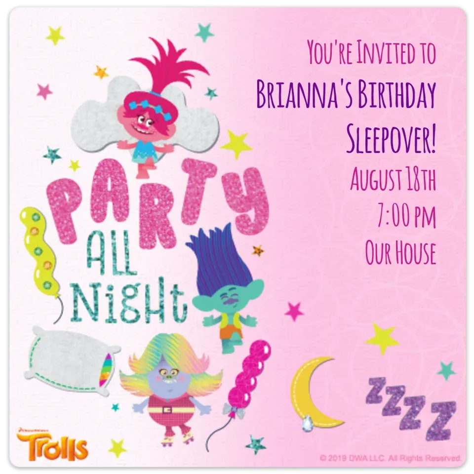 Trolls | Sleepover  card