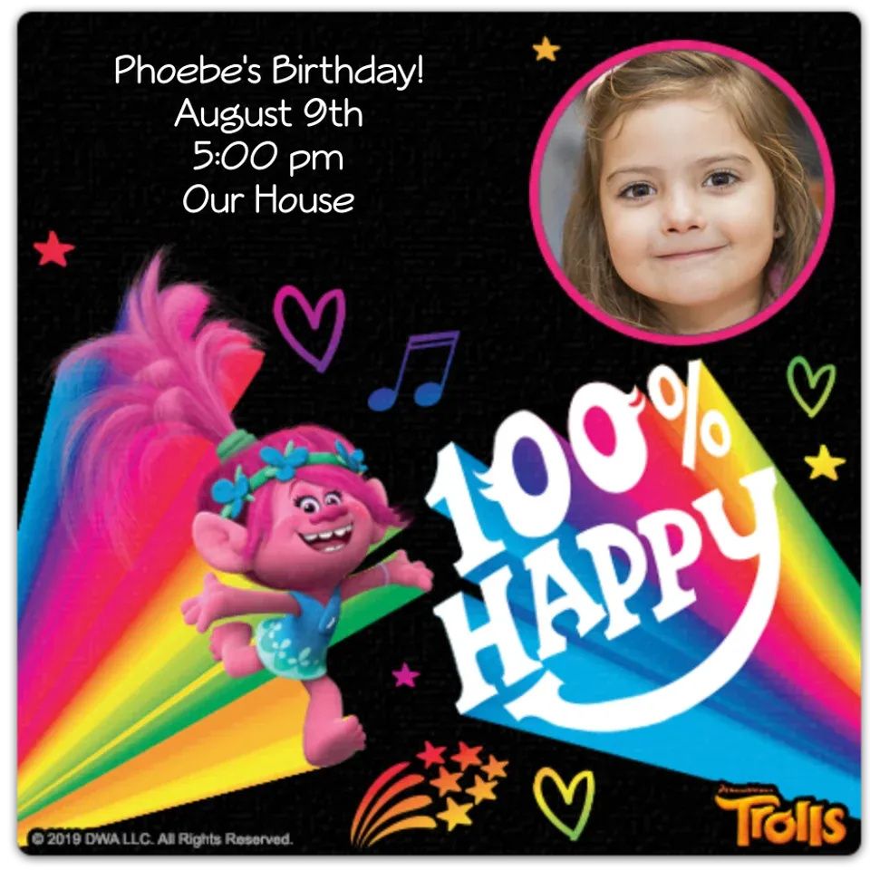 Trolls | 100% Happy card
