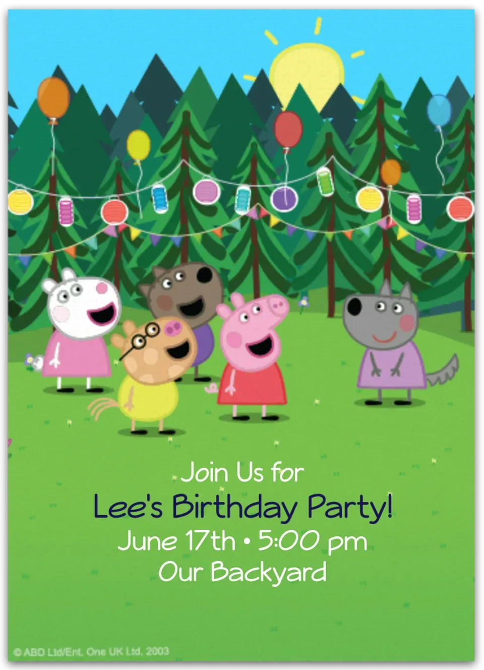 Peppa Pig | Backyard Birthday card