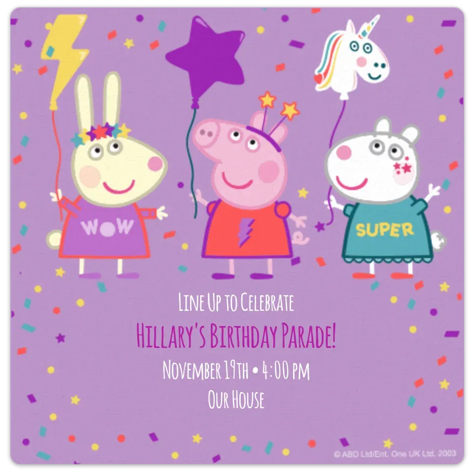 Peppa Pig | Birthday Balloons card