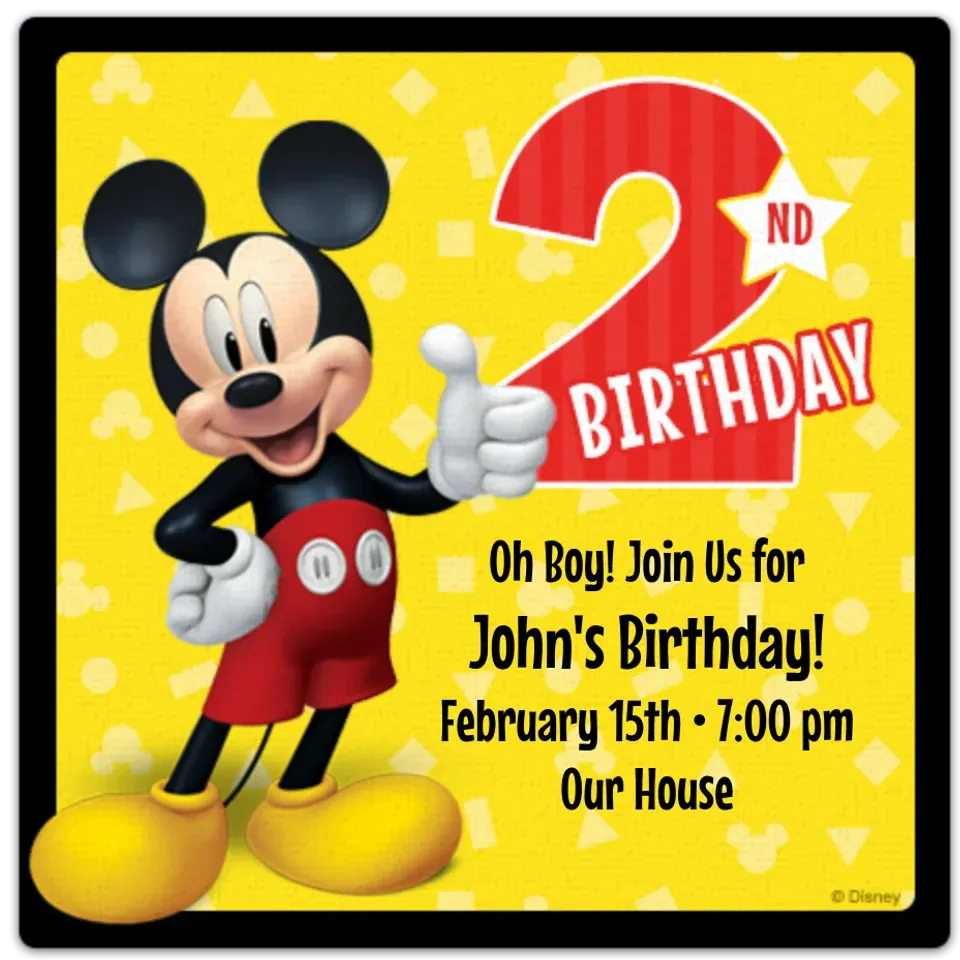 Mickey 2nd Birthday card