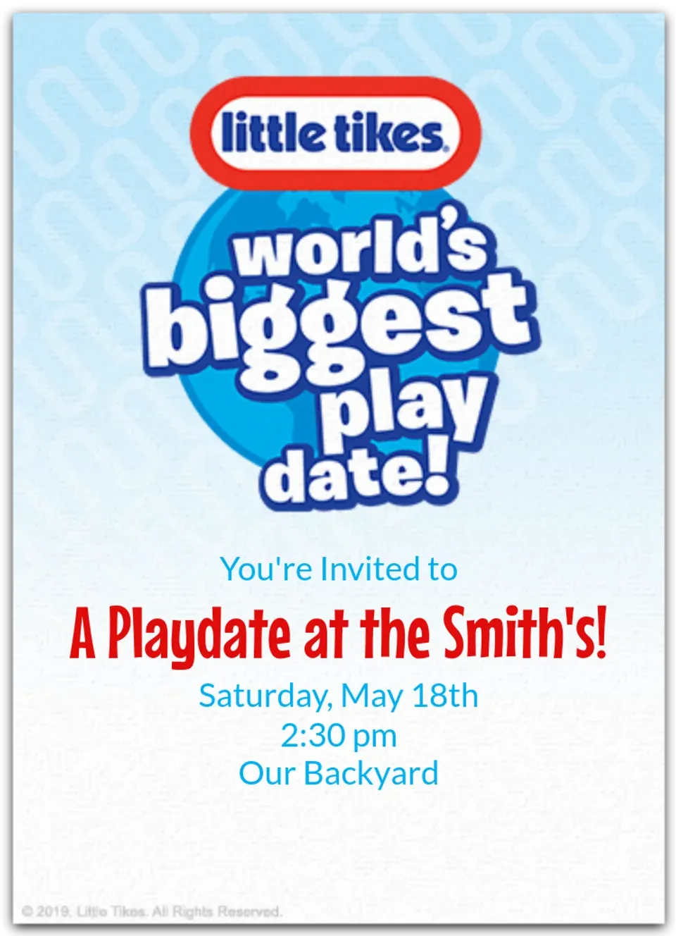 World's Biggest Playdate card