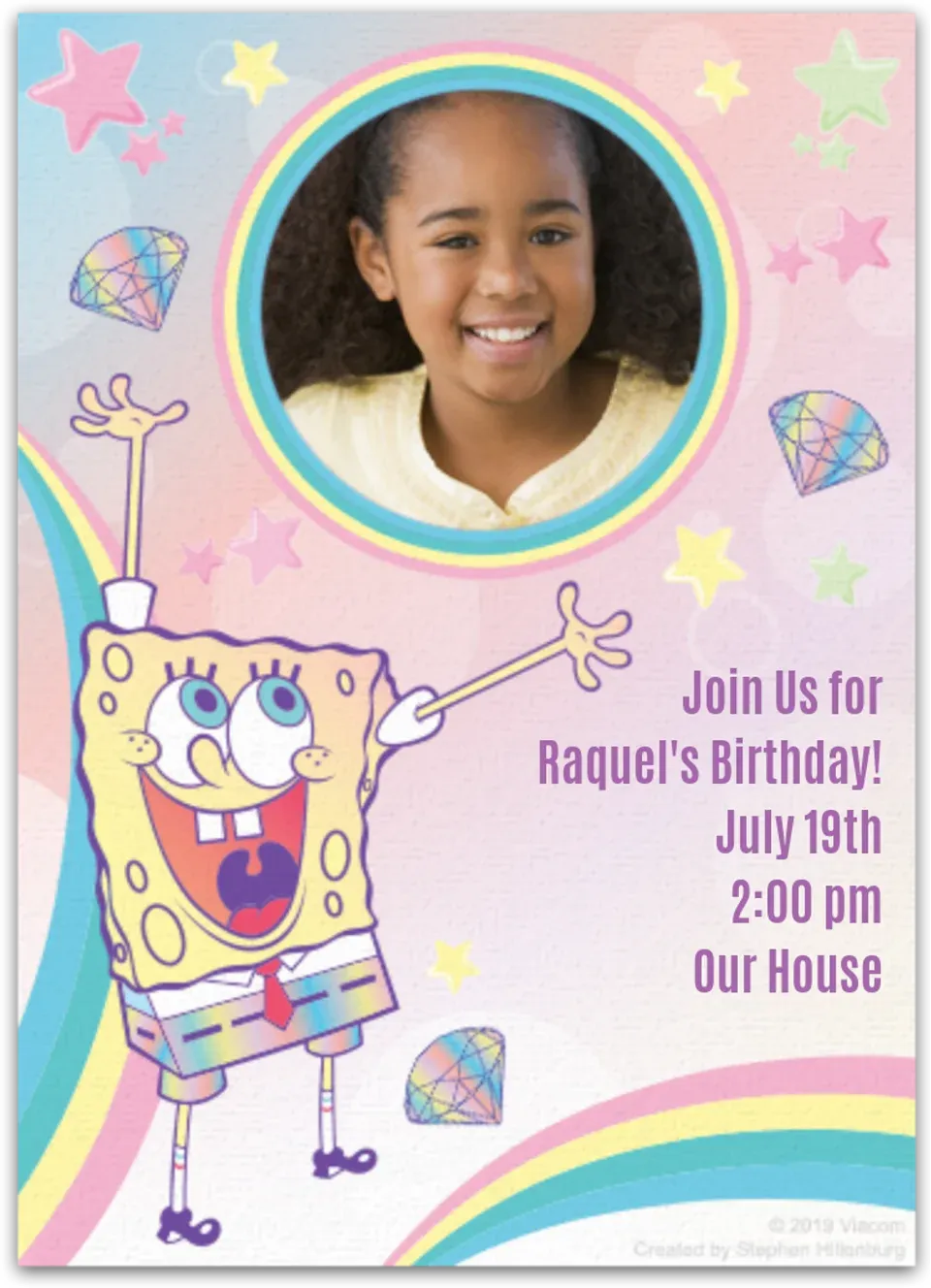 SpongeBob Diamond Photo card