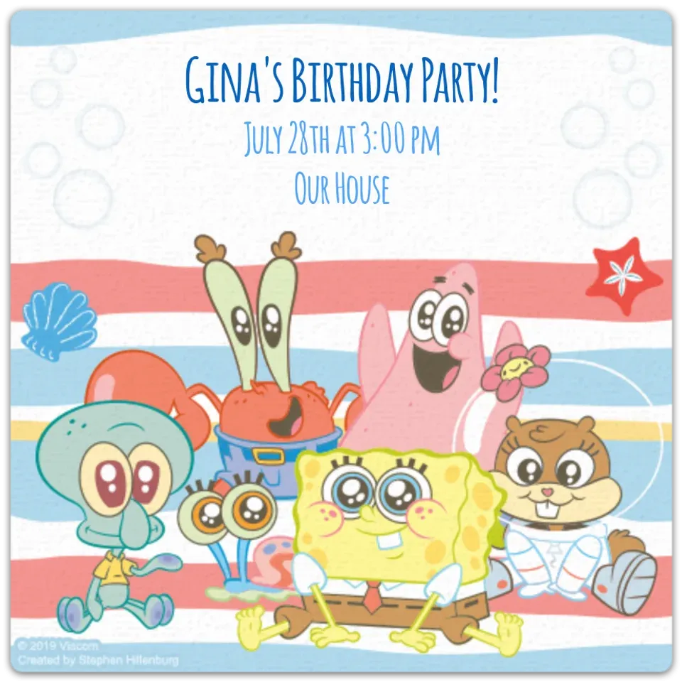 SpongeBob Nautical Friends card