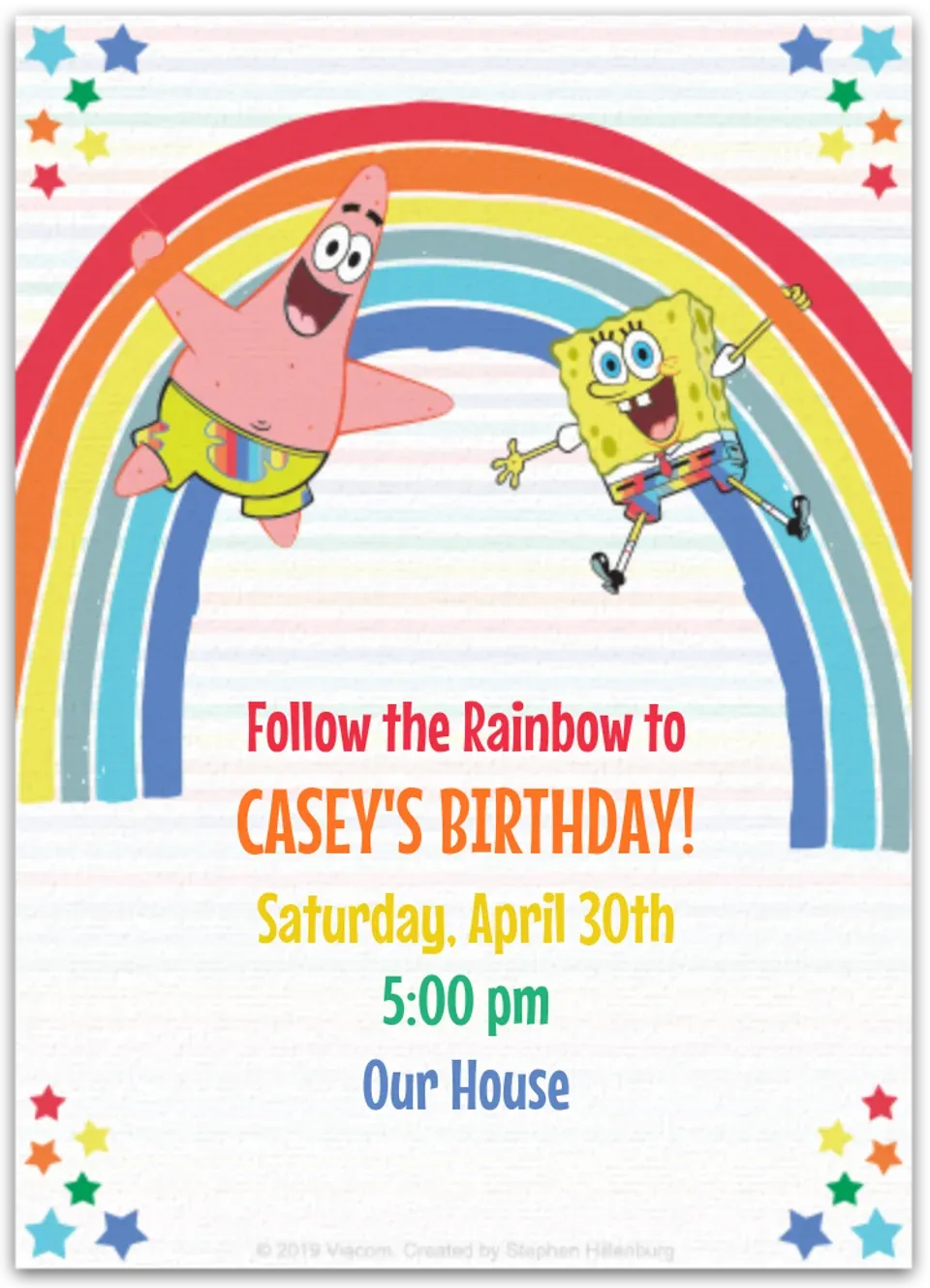 SpongeBob Stripes card