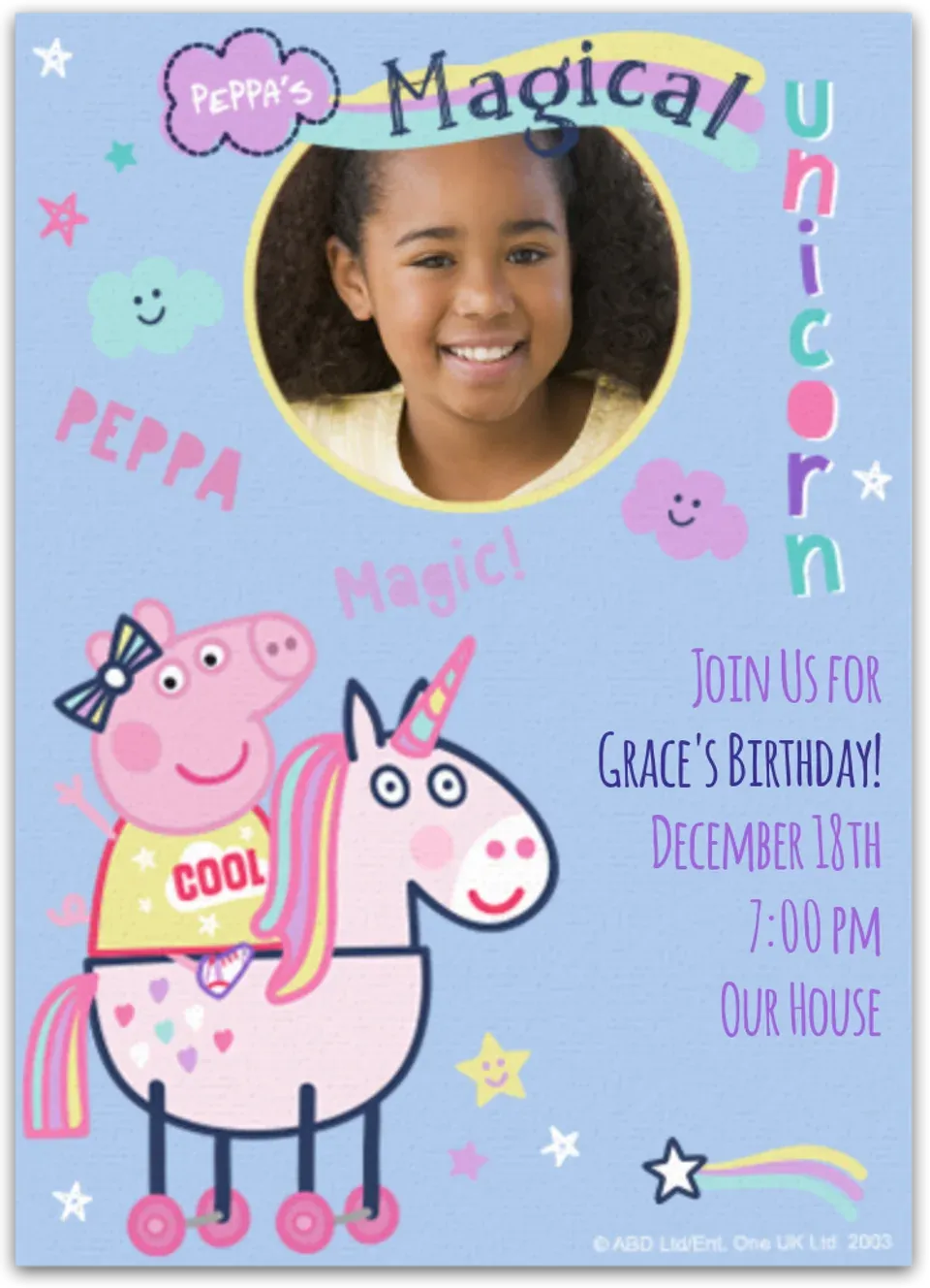 Peppa Pig | Unicorn Magic Photo card