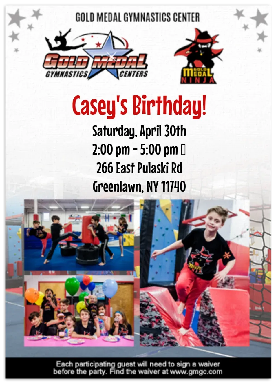 Gold Medal Gymnastics | Ninja card