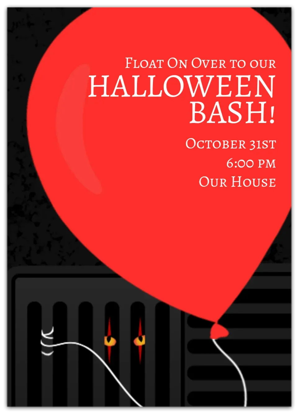 Clown Red Balloon card