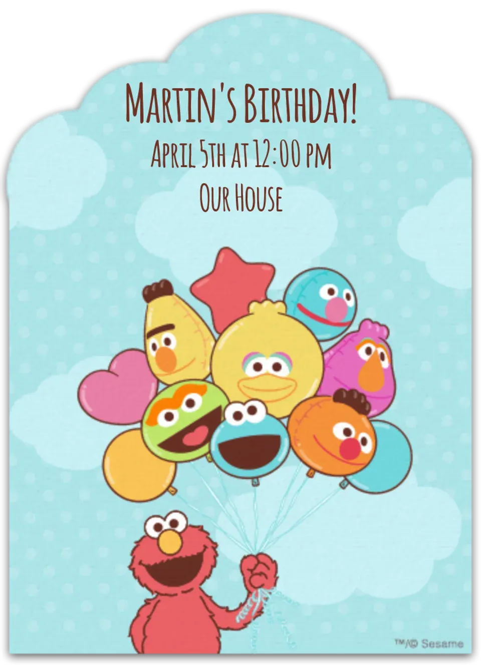 Elmo Balloons card