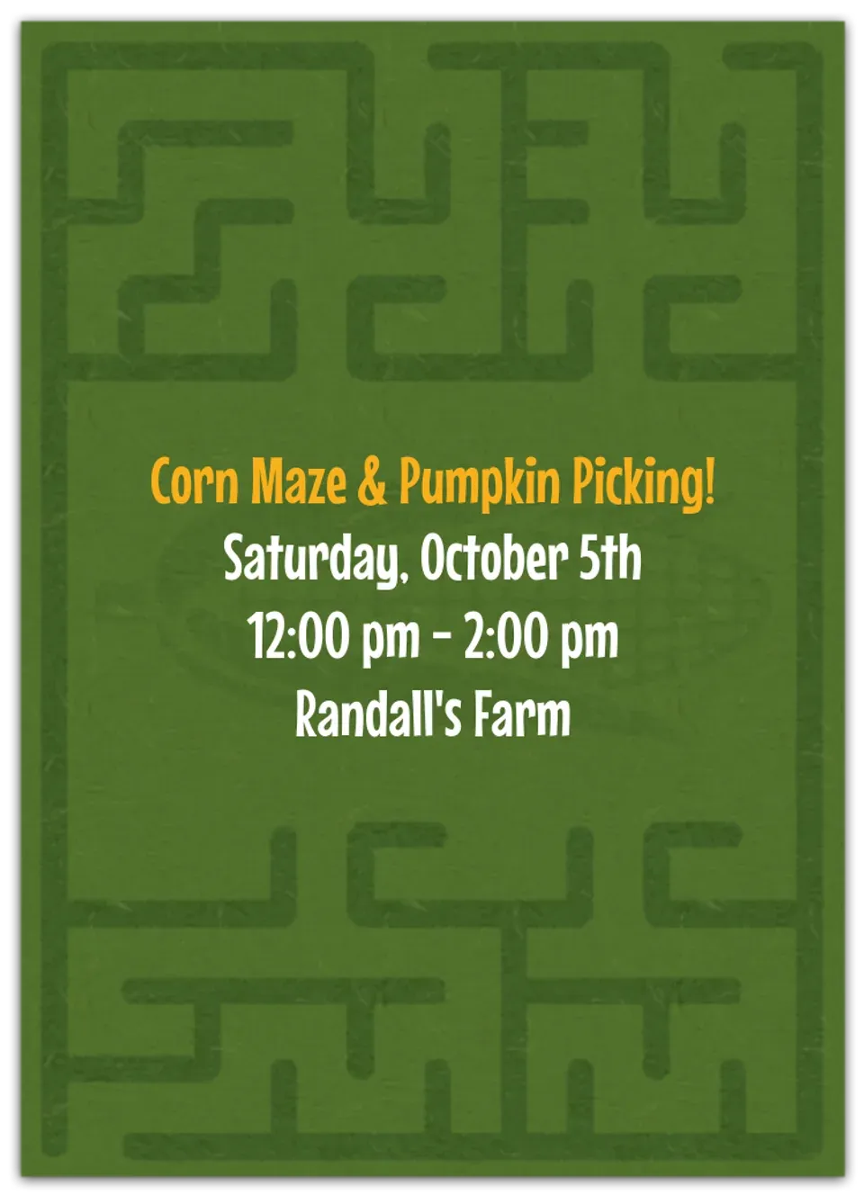 Corn Maze card