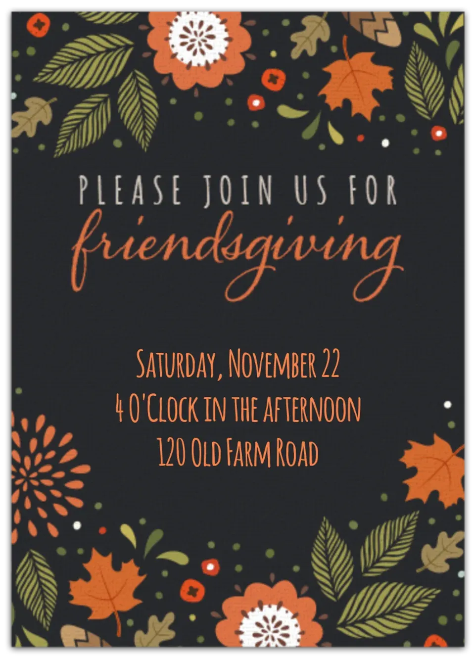 Friendsgiving Floral card