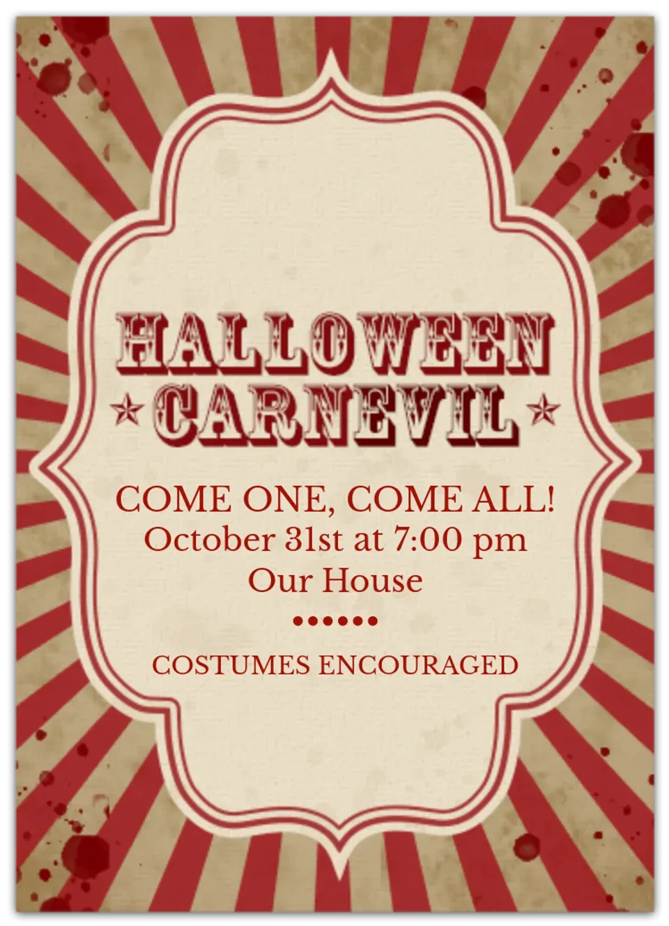 Halloween CarnEVIL card