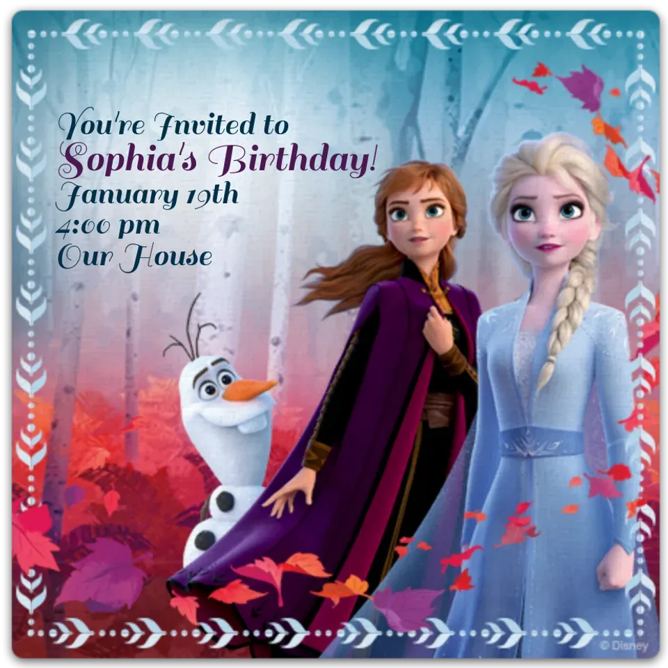 Frozen 2 Elsa & Anna card