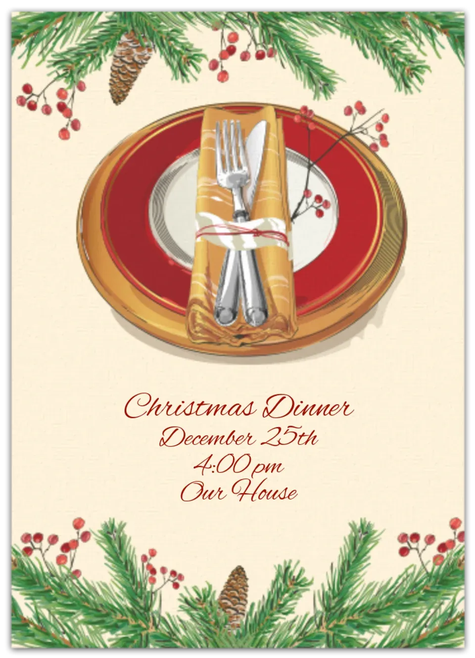 Festive Cutlery card