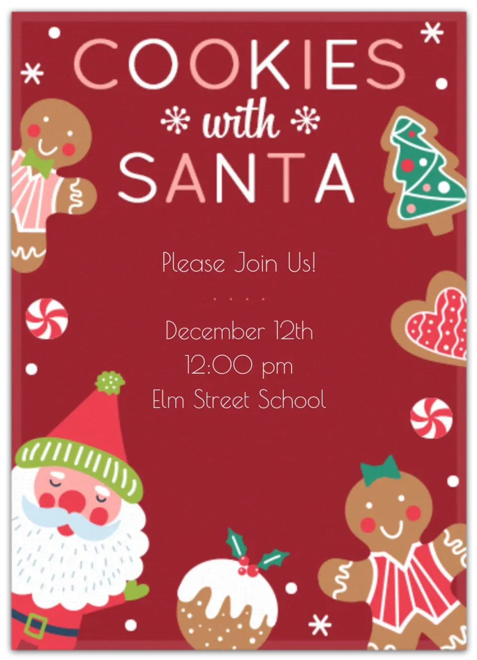 Cookies with Santa card