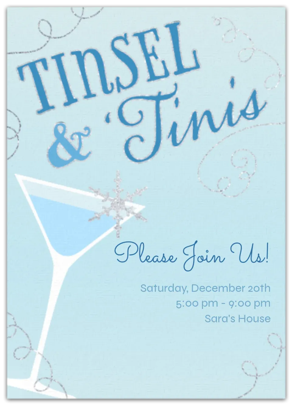 Tinsel & 'Tinis card
