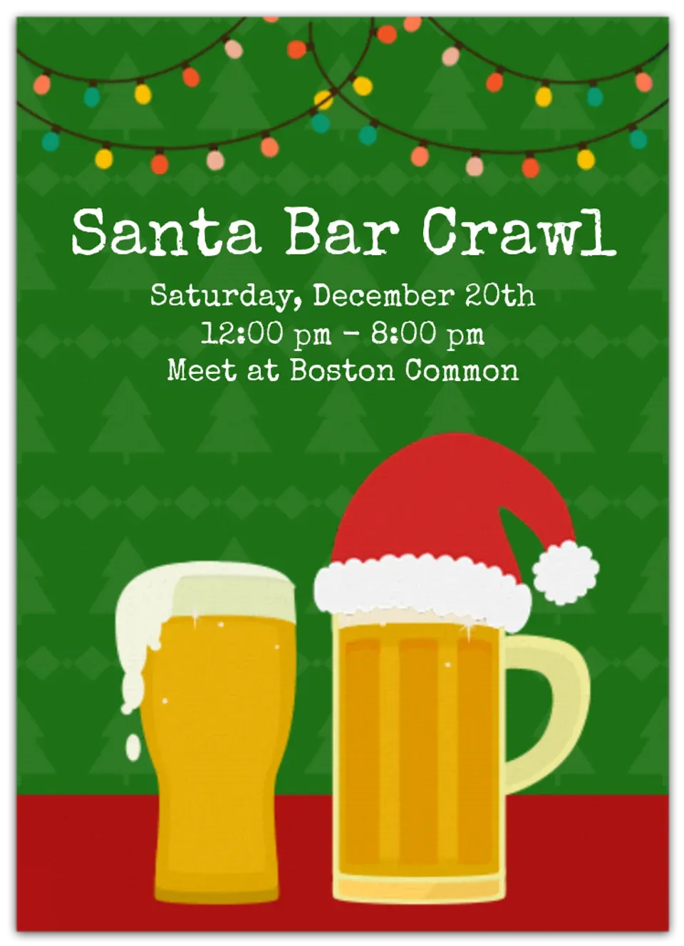 Santa Pub Crawl card