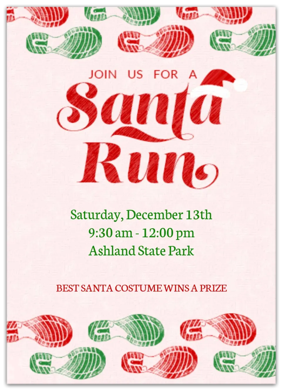 Santa Run card