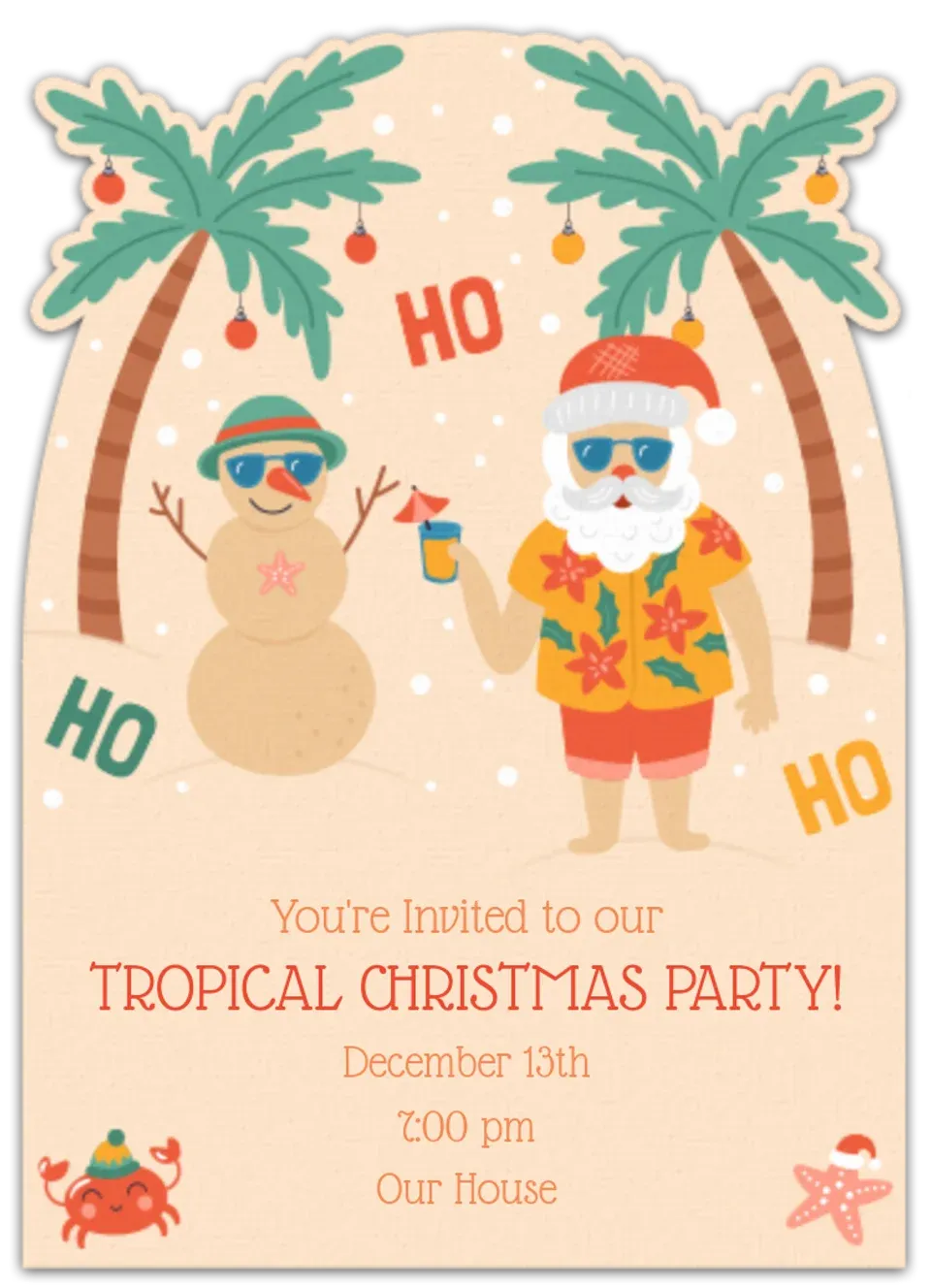 Tropical Christmas card
