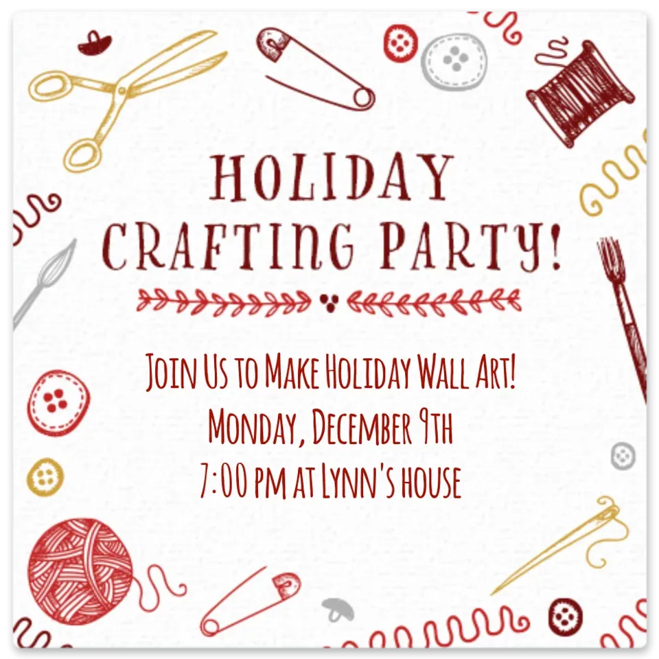 Dec 9 | Christmas Craft Night card