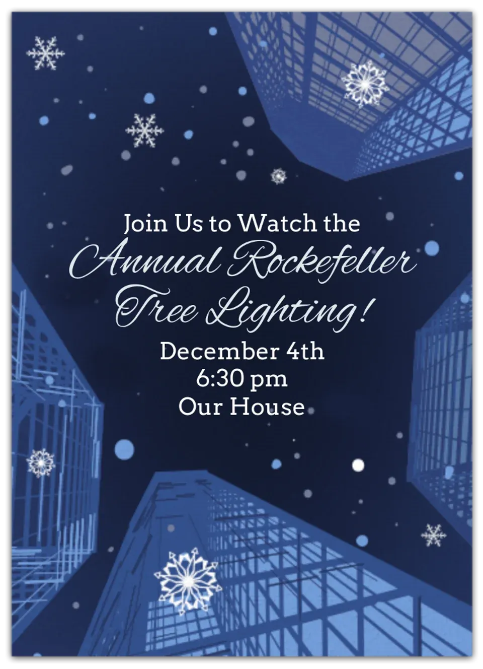Dec 4 | Rockefeller Tree Lighting card