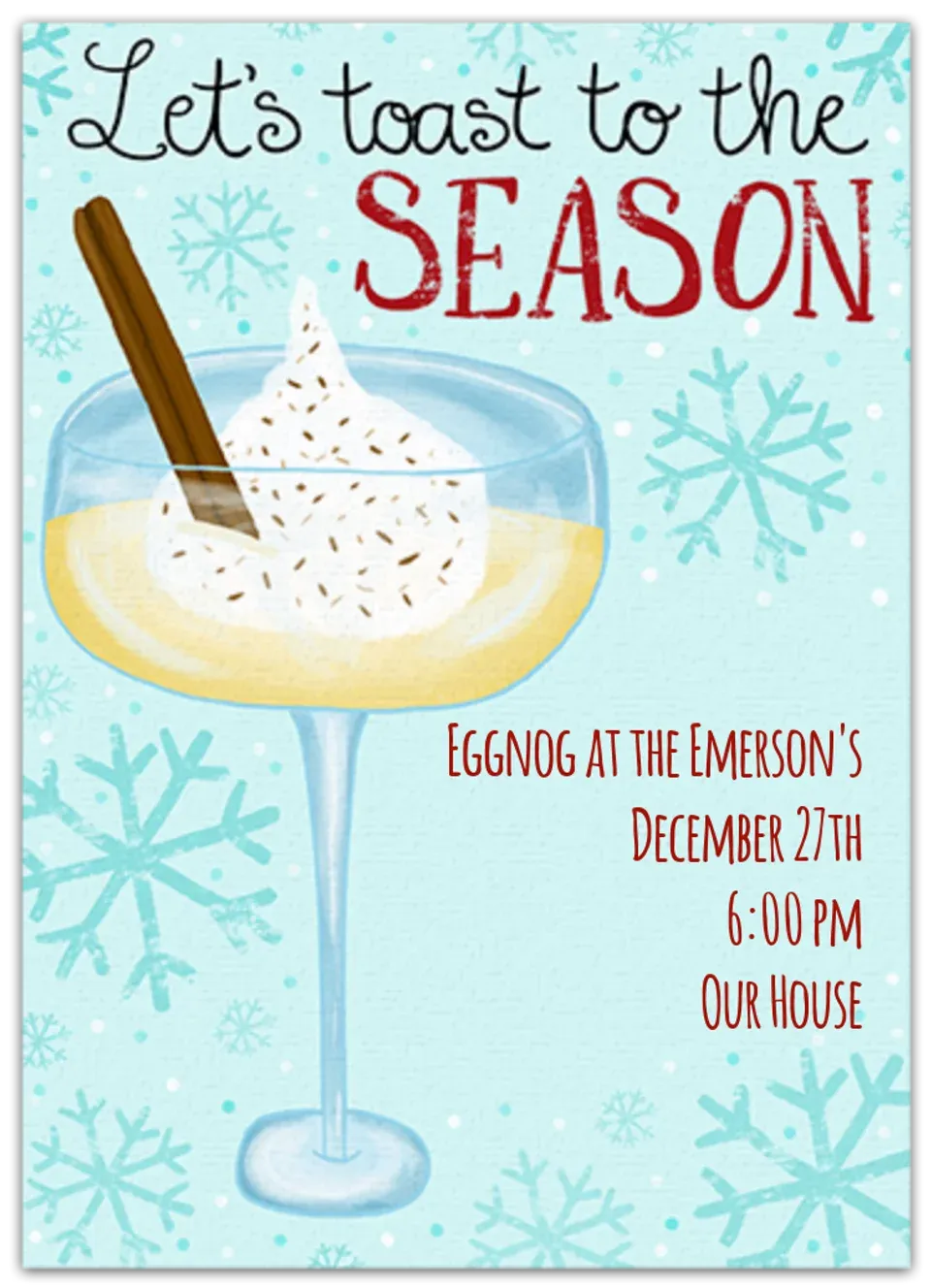 Dec 27 | Drink Eggnog Day card