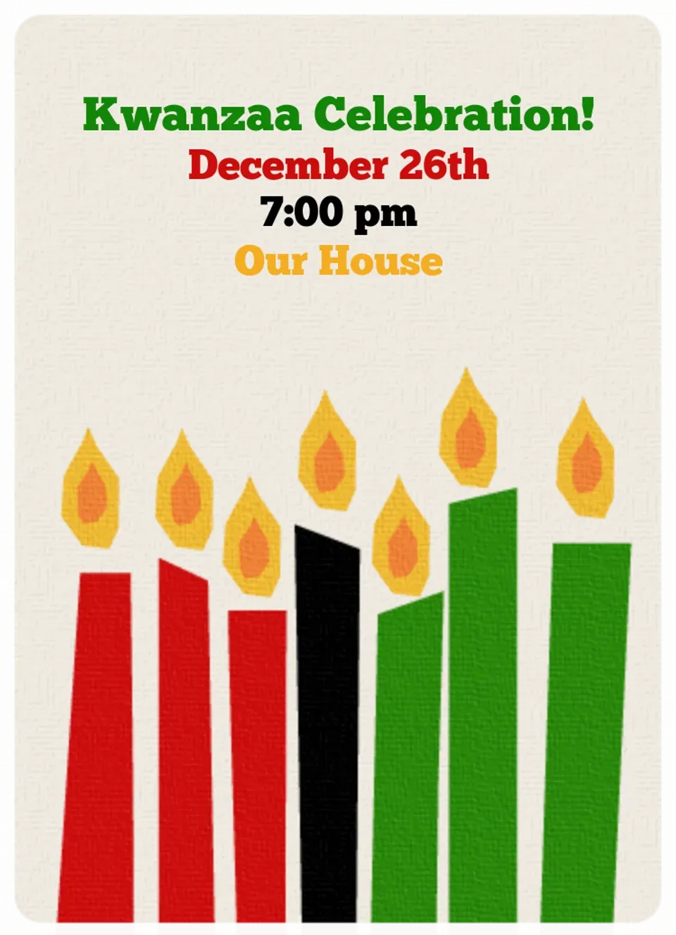 Dec 26 | Kwanzaa card