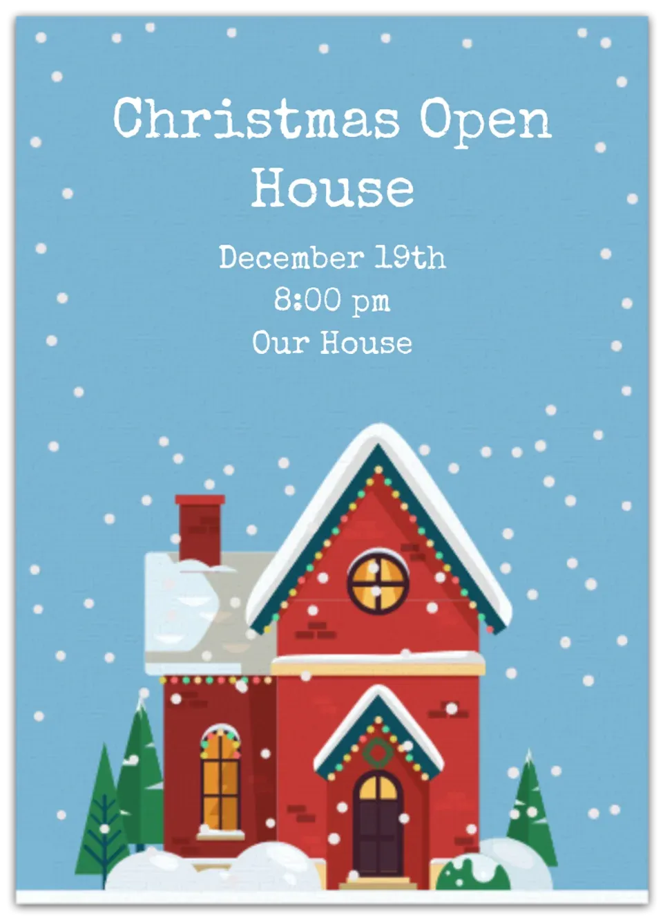 Christmas Snowy House card