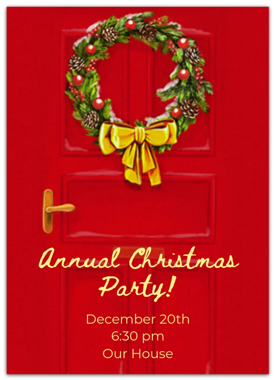 Christmas Red Door card